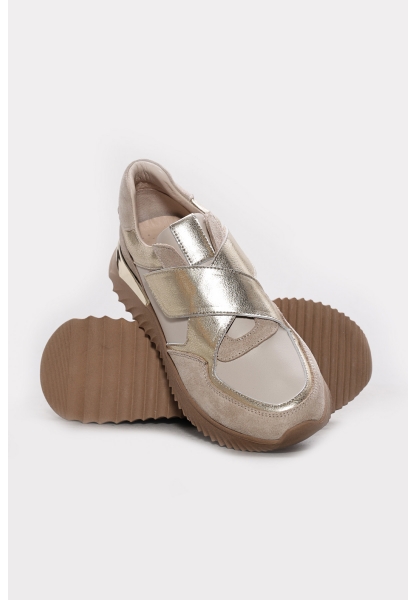 Ayakkabıhane Hakiki Deri Bej Altın Kadın Casual Ayakkabı AH07757ZA25086