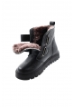 Ayakkabıhane İçi Kürklü Dışı Hakiki Floter Deri Siyah Unisex Çocuk Bot AH0876911241239