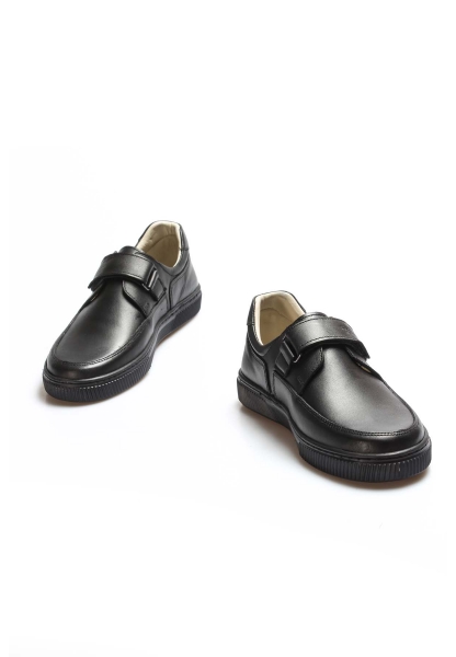Ayakkabıhane İçi Dışı Hakiki Deri Siyah Unisex Çocuk Casual Ayakkabı AH0777061917