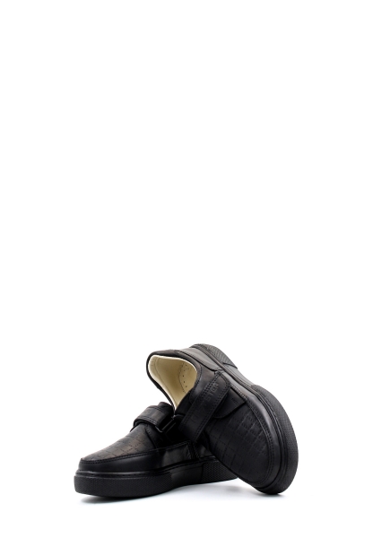 Ayakkabıhane İçi Dışı Hakiki Deri Siyah Unisex Çocuk Casual Ayakkabı AH0777061817-529