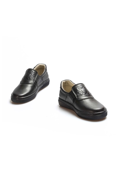 Ayakkabıhane İçi Dışı Hakiki Deri Siyah Unisex Çocuk Casual Ayakkabı AH07770161916