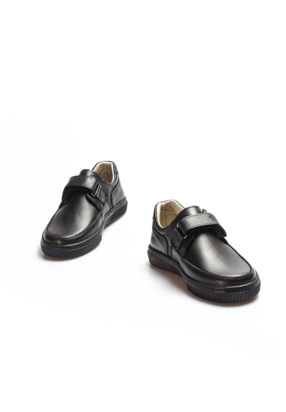 Ayakkabıhane İçi Dışı Hakiki Deri Siyah Unisex Çocuk Casual Ayakkabı AH07770161917
