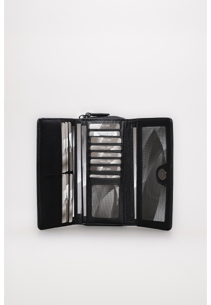 Ayakkabıhane Hakiki Deri Siyah Kadın Portföy Fermuarlı Cüzdan AH07779CA2636