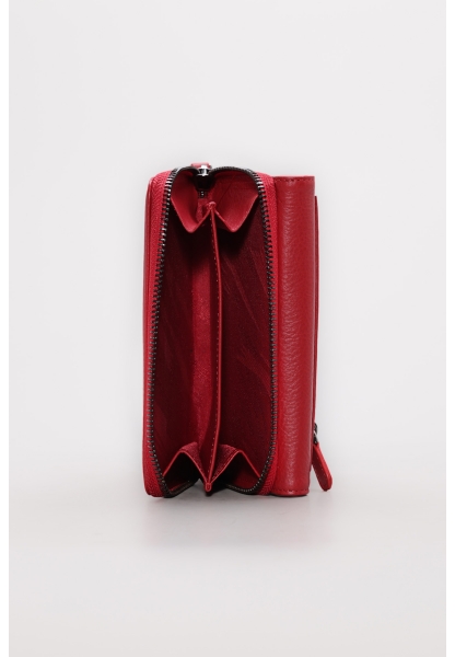 Ayakkabıhane Hakiki Deri Kırmızı Kadın Bifold Fermuarlı Cüzdan AH07779CA2715