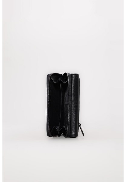 Ayakkabıhane Hakiki Deri Siyah Kadın Bifold Fermuarlı Cüzdan AH07779CA2715