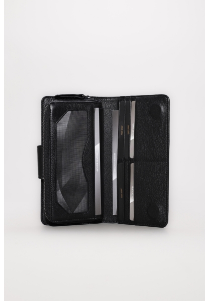 Ayakkabıhane Hakiki Deri Siyah Kadın Portföy Fermuarlı Cüzdan AH07779CA2723