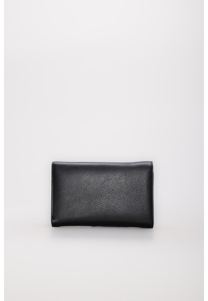 Ayakkabıhane Hakiki Deri Siyah Kadın Trifold Cüzdan AH07779CA2628