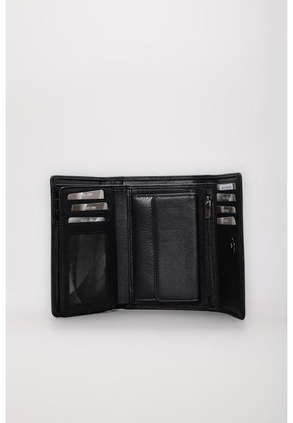 Ayakkabıhane Hakiki Deri Siyah Kadın Trifold Cüzdan AH07779CA2628