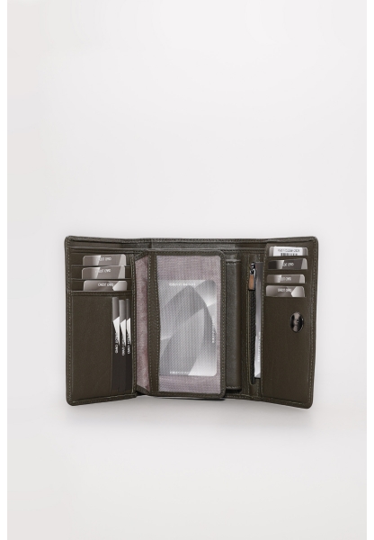 Ayakkabıhane Hakiki Deri Yeşil Kadın Trifold Cüzdan AH07779CA2628