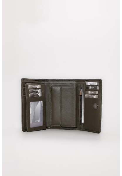 Ayakkabıhane Hakiki Deri Yeşil Kadın Trifold Cüzdan AH07779CA2628