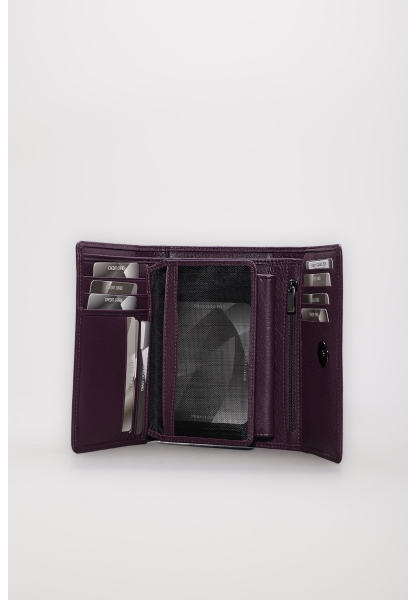 Ayakkabıhane Hakiki Deri Mürdüm Kadın Trifold Cüzdan AH07779CA2628