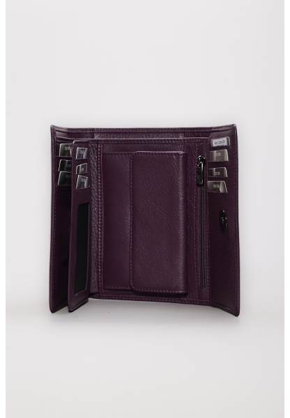 Ayakkabıhane Hakiki Deri Mürdüm Kadın Trifold Cüzdan AH07779CA2628