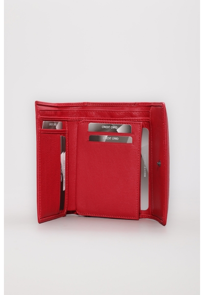 Ayakkabıhane Hakiki Deri Kırmızı Kadın Bifold Cüzdan AH07779CA2620