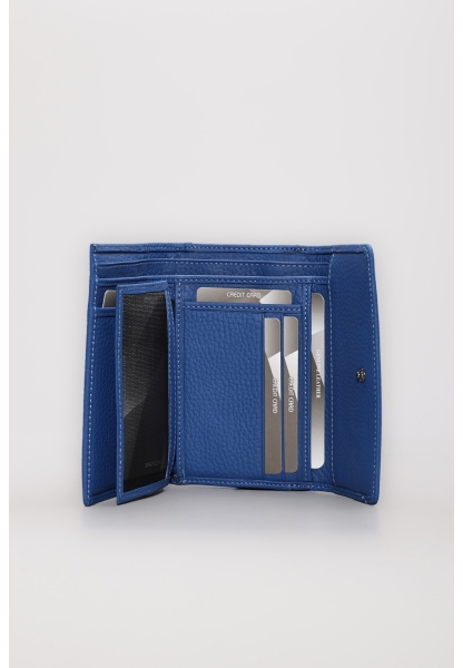 Ayakkabıhane Hakiki Deri Mavi Kadın Bifold Cüzdan AH07779CA2620