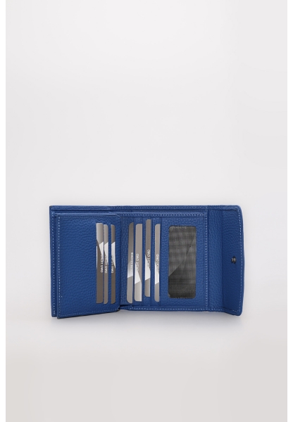 Ayakkabıhane Hakiki Deri Mavi Kadın Bifold Cüzdan AH07779CA2614