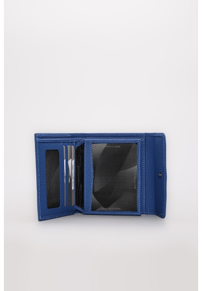 Ayakkabıhane Hakiki Deri Mavi Kadın Bifold Cüzdan AH07779CA2614