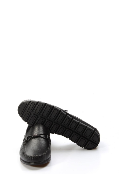 Ayakkabıhane İçi Dışı Hakiki Deri Siyah Erkek Loafer Babet Ayakkabı AH077831314442126
