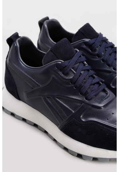 Ayakkabıhane İçi Dışı Hakiki Deri Lacivert Erkek Spor Sneaker Ayakkabı AH08819131885