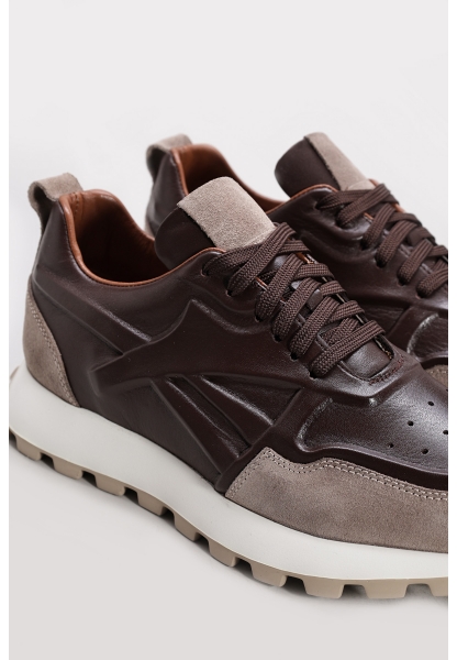 Ayakkabıhane İçi Dışı Hakiki Deri Kahve  Erkek Spor Sneaker Ayakkabı AH08819131885