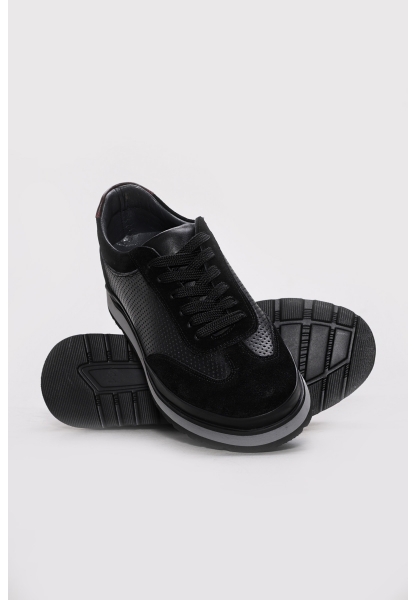 Ayakkabıhane Hakiki Deri Siyah Erkek Spor Ayakkabı AH07856MA1760