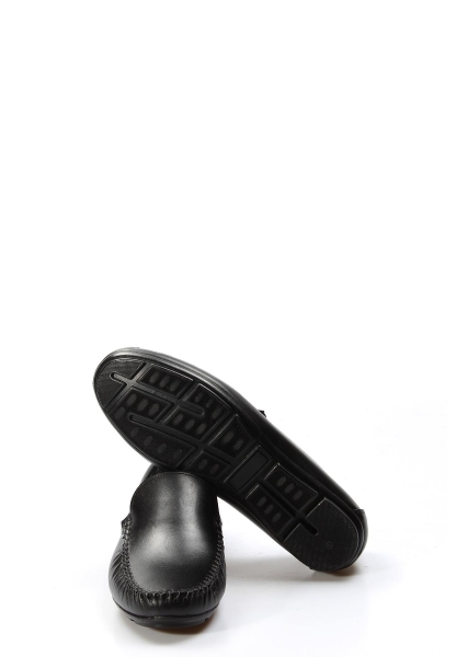 Ayakkabıhane İçi Dışı Hakiki Deri Siyah Erkek Loafer Babet Ayakkabı AH07858131400