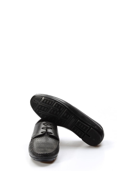 Ayakkabıhane İçi Dışı Hakiki Deri Siyah Erkek Loafer Babet Ayakkabı AH07858131406
