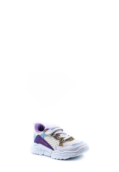 Ayakkabıhane Beyaz Turkuaz Lila Kız Çocuk Spor Sneaker Ayakkabı AH1E868610618