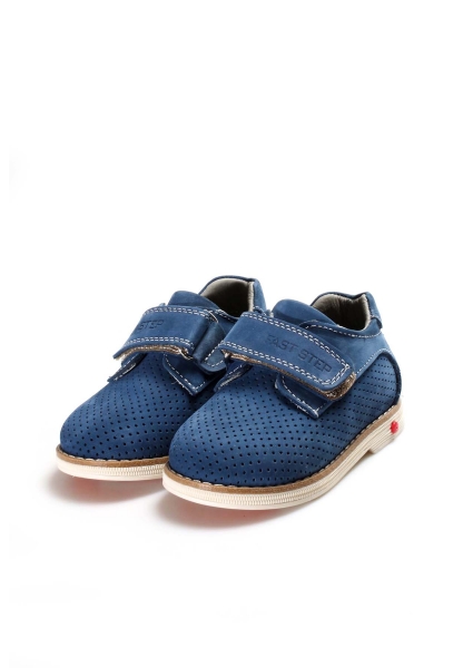 Ayakkabıhane İçi Dışı Hakiki Nubuk Deri Mavi Unisex Çocuk Casual Ayakkabı AH0700616123