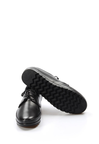 Ayakkabıhane İçi Dışı Hakiki Deri Siyah Kadın Bağcıklı Casual Ayakkabı AH078812611026