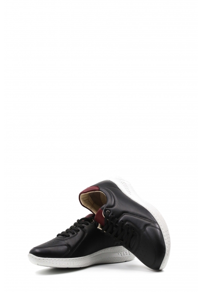 Ayakkabıhane İçi Dışı Hakiki Deri Siyah Bordo Poli Taban Kadın Casual Ayakkabı AH08812614105