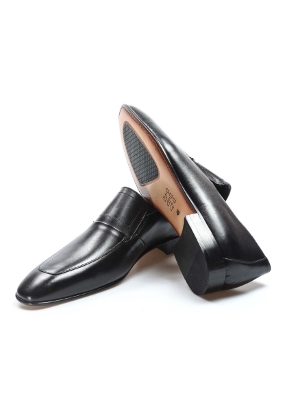Ayakkabıhane Kösele İçi Dışı Hakiki Deri Siyah Erkek Büyük Numara Klasik Ayakkabı AH0891013212406