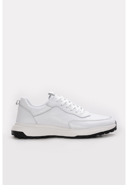 Ayakkabıhane İçi Dışı Hakiki Deri Beyaz EVA Erkek Spor Sneaker Ayakkabı AH08943131275