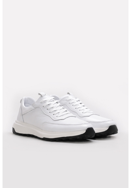 Ayakkabıhane İçi Dışı Hakiki Deri Beyaz EVA Erkek Spor Sneaker Ayakkabı AH08943131275