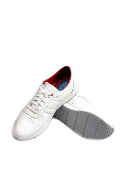 Ayakkabıhane İçi Dışı Kaliteli Hakiki Deri Beyaz Erkek Sneaker Spor Ayakkabı AH07951131555