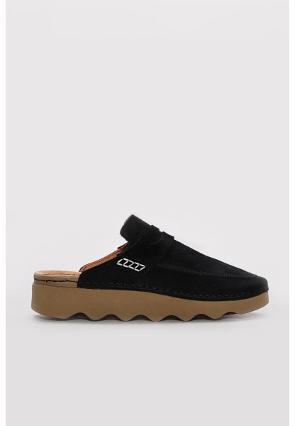 Ayakkabıhane Hakiki Deri Siyah Süet Kadın Casual Ayakkabı AH07972ZA351