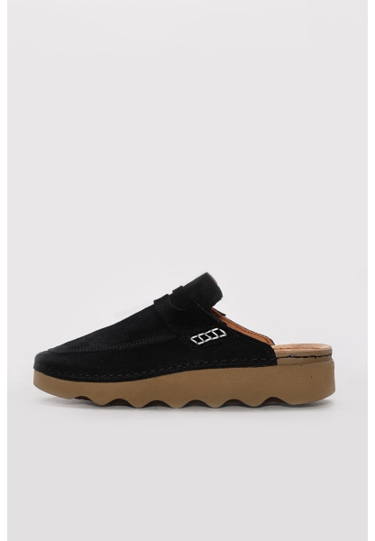 Ayakkabıhane Hakiki Deri Siyah Süet Kadın Casual Ayakkabı AH07972ZA351