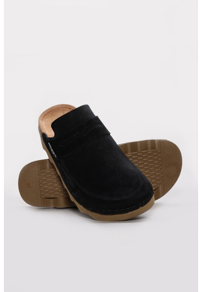 Ayakkabıhane Hakiki Deri Siyah Süet Kadın Casual Ayakkabı AH07972ZA351