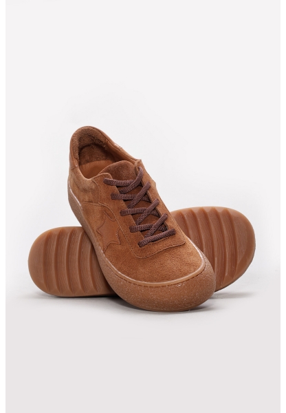 Ayakkabıhane Hakiki Deri Taba Süet Kadın Casual Ayakkabı AH07972ZA7811