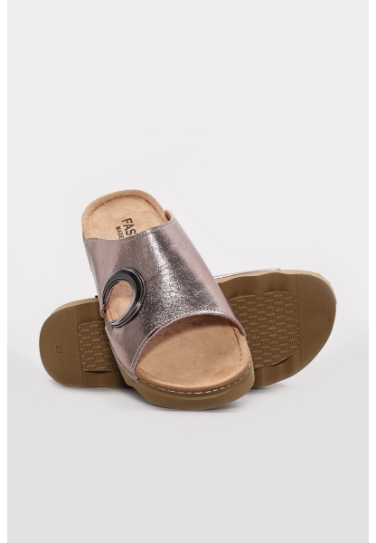 Ayakkabıhane İçi Dışı Hakiki Deri Bakır Kadın Terlik AH08972261458