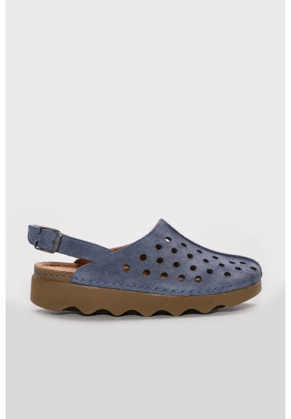 Ayakkabıhane Hakiki Deri Kot Kadın Klasik Sandalet AH07972ZA3502