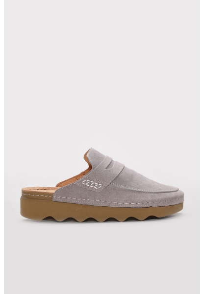 Ayakkabıhane Hakiki Deri Gri Süet Kadın Casual Ayakkabı AH07972ZA351