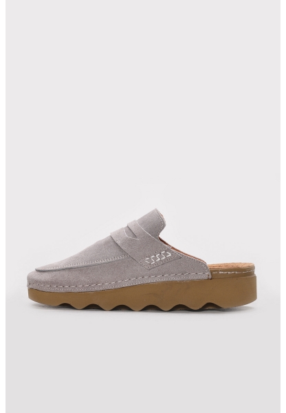 Ayakkabıhane Hakiki Deri Gri Süet Kadın Casual Ayakkabı AH07972ZA351