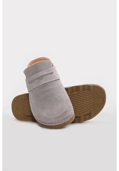 Ayakkabıhane Hakiki Deri Gri Süet Kadın Casual Ayakkabı AH07972ZA351