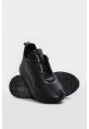 Ayakkabıhane İçi Dışı Hakiki Deri Siyah EVA Kadın Spor Sneaker  Ayakkabı AH089822611325