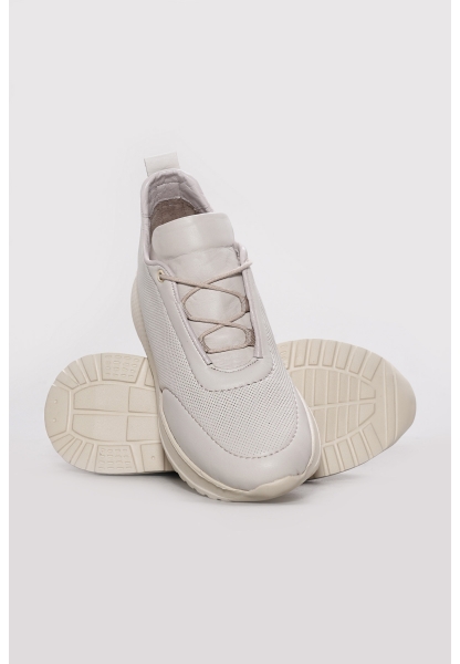 Ayakkabıhane İçi Dışı Hakiki Deri Bej EVA Kadın Spor Sneaker  Ayakkabı AH089822611325