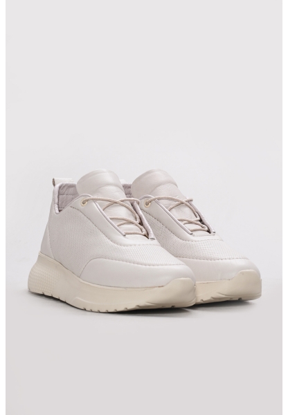 Ayakkabıhane İçi Dışı Hakiki Deri Bej EVA Kadın Spor Sneaker  Ayakkabı AH089822611325