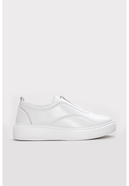 Ayakkabıhane İçi Dışı Hakiki Deri Beyaz Kadın Casual Günlük Ayakkabı AH089822611365