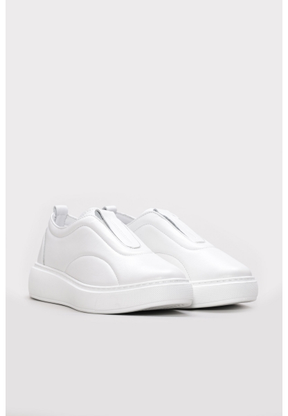 Ayakkabıhane İçi Dışı Hakiki Deri Beyaz Kadın Casual Günlük Ayakkabı AH089822611365