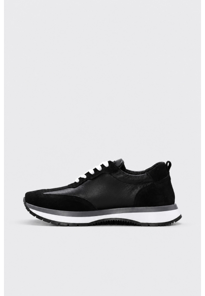Ayakkabıhane İçi Dışı Hakiki Süet Deri Siyah Kadın Spor Sneaker Ayakkabı AH089822614115