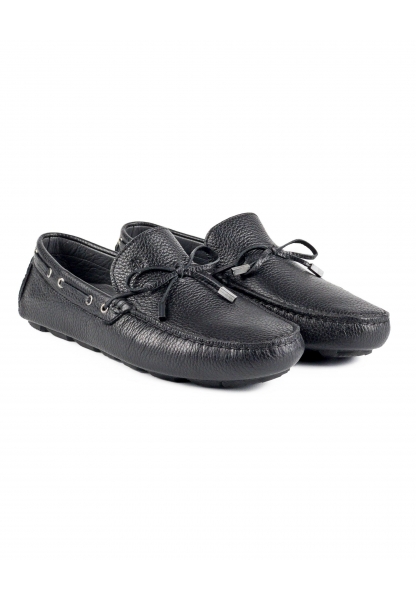 Ayakkabıhane İçi Dışı Hakiki Deri Siyah Erkek Loafer Ayakkabı AHMSLF00119760AN